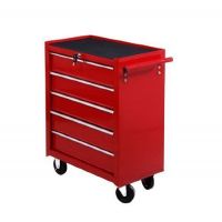 HOMCOM Cărucior Mobil pentru Atelier cu Sertare, Organizator Ustensile, Roșu, 67.5x33x77cm | Aosom Romania