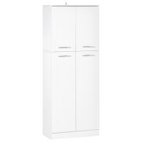 HOMCOM Dulap pentru Spații Mici, 2 Compartimente, Rafturi Ajustabile, 59x31x155 cm, Design Modern, Alb | Aosom Romania