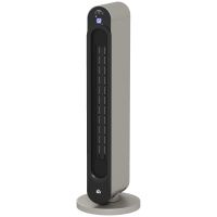 HOMCOM Incalzitor Electric Oscilant cu 3 Moduri de Incalzire, cu ventilator, Temperatura Reglabila, Telecomanda Ø25x73.5 cm, Argintiu | Aosom RO