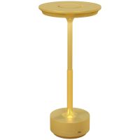 HOMCOM Lampă de masă tactilă cu LED, lampă de noptieră fără fir cu baterie reîncărcabilă de 4000 mAh, 3 tonuri de lumină, Ø13x28,5cm auriu | Aosom RO