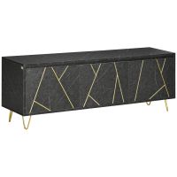 HOMCOM Mobilier TV Modern pentru Televizoare până la 65", cu Dulapuri și Uși cu Amortizare, Efect Marmură | Aosom Romania