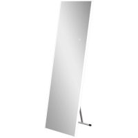 HOMCOM Oglindă de Podea cu LED-uri, Fără Ramă, Montabilă pe Perete sau Auto-Stând, 150x50 cm, Argintiu | Aosom Romania