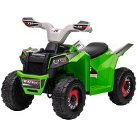 HOMCOM Quad pentru Copii 18-36 Luni din PP și Metal cu Roți Rezistente, Viteză Max 2.5 km/h, Design Aventurier, Verde Gri și Negru | Aosom Romania