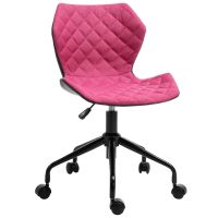HOMCOM Scaun de Birou Ergonomic Roz cu Înălțime Ajustabilă și Roți din Nailon pentru Confort Maxim | Aosom Romania