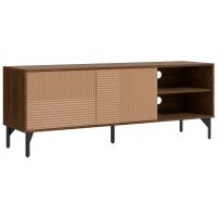 HOMCOM Suport TV Modern pentru Televizoare Până la 65" cu Rafturi Deschise, Spațiu pentru Cabluri, Dulapuri, Design Elegant, Maro | Aosom Romania