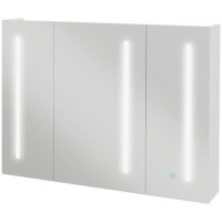Kleankin Dulap cu Oglindă LED pentru Baie, USB, Raft Reglabil, 90x15x70cm, Alb Lucios | Aosom Romania
