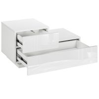 Noptieră LED Modernă HOMCOM | 16 Culori RGB cu Telecomandă | 2 Sertare | PAL | 70x37x38 cm | Alb | Aosom Romania