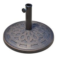 Outsunny Bază pentru Umbrelă, Stabilă, din Rășină, Design Atractiv, Φ48.5cm, pentru Stâlpi 38-48mm, Bronz | Aosom Romania