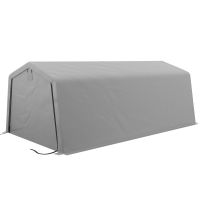 Outsunny Garaj Portabil, Carport Rezistent, Cort tip Garaj cu Copertină și 2 Ferestre de Ventilație și Ușă, 6.2x3.3x2.4 m, Gri | Aosom Romania