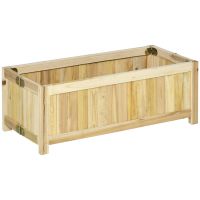 Outsunny Jardinieră Pliabilă din Lemn pentru Exterior, Etanșă cu Bază de Drenaj, Ideală pentru Plante, 70x30x25 cm | Aosom Romania