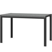 Outsunny Masă de Dining pentru Terasă 120cm, pentru 4 Persoane, Stil Dreptunghiular, Ideală pentru Exterior, Gri | Aosom Romania