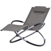 Outsunny Scaun Balansoar Zero-Gravity din Textilen, Design Ergonomic, Confort Superior, Gri, 154x80x84cm | Aosom Romania