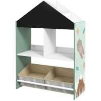 ZONEKIZ Raft Depozitare Jucării pentru Copii, cu Sertare și Rafturi Detașabile, Verde | Aosom Romania
