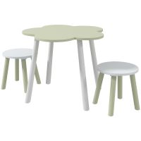 ZONEKIZ Set Mobilier pentru Copii, Masă cu 2 Scaune, Spațiu de Joacă și Activități, 2-5 ani, Galben | Aosom Romania
