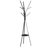 HOMCOM Cuier în Formă de Pom Design Modern, Metal Negru, Ideal pentru Hol, 45x45x180 cm | Aosom Romania