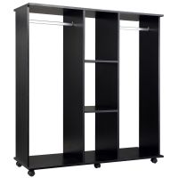 HomCom dulap haine cu 5 rafturi, 120x40x128 cm, negru | Aosom Ro
