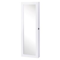 HOMCOM Dulap pentru Bijuterii cu Oglindă, Montare pe Perete, Negru, 37x9.5x121 cm | Aosom Romania