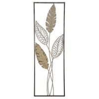 Mauro Ferretti Decoratiune de perete din lemn, frunze-A- CM 30,5X1,90X91
