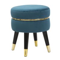 Mauro Ferretti TABURET PARIS TEAL/AURIU CM Ø 35X40,5