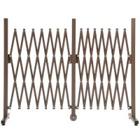 Outsunny Gard Extensibil Autoportant, Grilaj Flexibil Spalier din Otel si Aluminiu Pliabil Economie de Spatiu, Latime 52-405 cm, Maro inchis