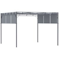 Outsunny Pergola 3x3m din Oțel cu Acoperiș Glisant, Include 8 Țăruși de Prindere, Perfectă pentru Grădină, Gri Închis | Aosom Romania