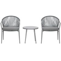 Outsunny Set Bistro din Ratan pentru Exterior, 3 Piese
