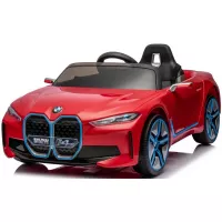 Masinuta electrica pentru copii, Bmw I4 70W 12V premium, scaun tapitat, roti EVA, bluetooth, culoare Rosu