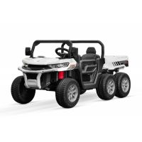 UTV electric pentru 2 copii Kinderauto Farm Tractor 6x6 180W 12V cu roti moi, alb
