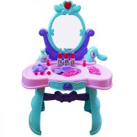 Set masuta beauty pentru copii cu 15 accesorii si oglinda