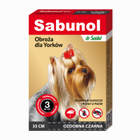 Zgarda antiparazitara caini , Sabunol GPI talie mica 2-10 kg Neagra , 35 cm