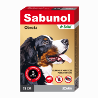 Zgarda antiparazitara caini , Sabunol GPI talie mare 25-50 kg Gri , 75 cm