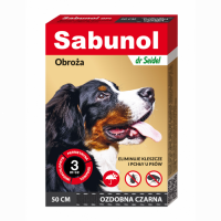 Zgarda antiparazitara caini , Sabunol GPI talie medie 10-25 kg Negru , 50 cm