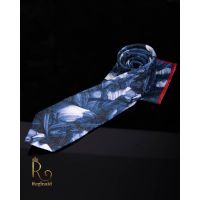 Cravata de barbati cu batista model floral - CV447