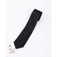 Cravata de barbati, neagra cu model si batista - CV840