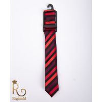 Cravata de bărbați cu batista, Neagra cu dungi - CV725