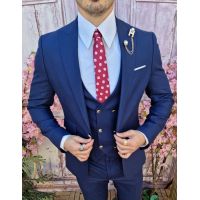 Cravata de bărbați, visinie cu flori albe - CV820