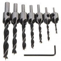 Set 7 Burghie pentru lemn LASERLINE cu Zencuitor/Limitare profunzime