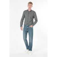 Blugi regular fit cu aspect decolorat
