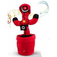 Jucarie interactiva tip cactus model Squid Game cu LED-uri Dansator Vorbitor Imita ROSU