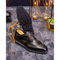 Pantofi Casual de bărbați, Talpa Înaltă, din piele naturala, Verde patinat - P1601