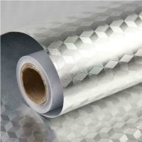 Autocolant ALUMINIU pentru Bucatarie 40x500 cm Model ROMB