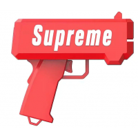 Pistol SUPREME de aruncat bani sau pliante, pentru petreceri si aniversari