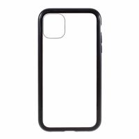 Husă pentru întreg telefon din sticlă temperată și cadru din metal pentru iPhone 11 Pro Max - negru 0006