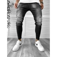 Blugi barbati conici negri + lant cadou 5798 F3-4