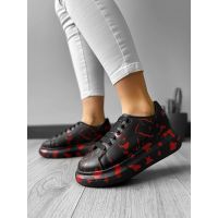 Adidasi dama casual negri cu rosu 557716