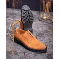 Pantofi cu siret barbatesti, maro din piele intoarsa - P1720