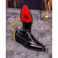 Pantofi cu siret barbatesti, negri din piele naturala, One Cut - P1723