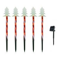 Set 5 Acadele Bradut Craciun de Exterior Incarcare Solara 40 cm