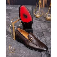 Loafers de barbati, piele naturala, maro - P1773