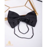 Papion de bărbați, cu lanturi metalice, negru, pentru camasa - PP280